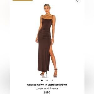 Lovers + Friends Espresso Brown Odessa Gown
